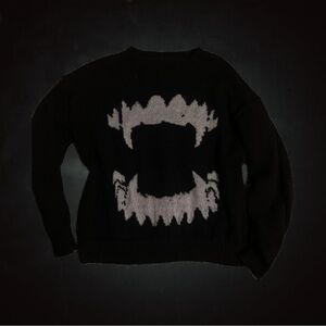 super cute vampire teeth fall sweater